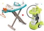 Smoby Setul de curățare Rowenta Smoby cu aspirator electronic și masă de călcat cu călcător de fier Clean (SM24406-1)