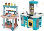 Smoby Set bucătărie de jucărie electronică Tefal Studio 360° XL Bubble Smoby și cărucior de înghețată cu vafe (SM311045-27) Bucatarie copii