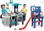 Smoby Set bucătărie electronică și atelier de lucru Spidey Tefal French Touch Bubble Smoby cu sunete și rampă de sărit cu mașină (SM311206-30) Bucatarie copii