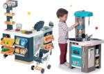 Smoby Set bucătărie de jucărie electronică Tefal Studio 360° Bubble Smoby și magazin cu diferite produse Maxi Market cu ladă frigorifică (SM311043-3) Bucatarie copii