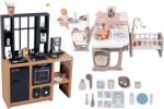 Smoby Set bucătărie modernă Loft Industrial Kitchen Smoby și căsuță pentru păpușă din trei părți cu lampă de noapte (SM312600-27) Bucatarie copii