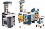 Smoby Set bucătărie și magazin Super Market Tefal Studio Kitchen 360° Smoby electronică cu sunete realiste, cu casă de marcat și scanner cu sunete și lumini (SM311056-3) Bucatarie copii