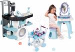 Smoby Set spălătorie cu mașină de spălat cu încărcare frontală și măsuță cosmetică cu taburete Rowenta Wash&Clean Smoby cu aspirator electronic și cărucior Frozen (SM330320-9)