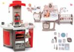 Smoby Set bucătărie electronică pliabilă Tefal Opencook Smoby roșu cu aparat de cafea și frigider și centru de bebe Baby Nurse cu 3-părți (SM312202-2) Bucatarie copii
