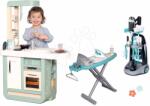 Smoby Set bucătărie și cărucior de curățenie Cherry Kitchen Smoby cu funcții electronice și aspirator cu masă de călcat și fier de călcat (SM310914-4) Bucatarie copii