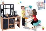 Smoby Set bucătărie modernă Loft Industrial Kitchen Smoby și bancă pentru desenat și scris cu litere și cifre magnetice (SM312600-29) Bucatarie copii