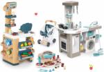 Smoby Set bucătărie electronică cu mașină de spălat și masă de călcat Tefal Cleaning Kitchen 360° Smoby și supermarket cu alimente și bucătar jucăuș pentru realizarea bomboanelor de ciocolată (SM311050-35) Bucatarie copii