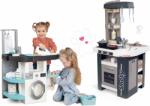 Smoby Set bucătărie și spălătorie Tefal Studio Kitchen 360° Smoby electronică cu sunete realiste și aspirator cu fier de călcat (SM311056-9) Bucatarie copii