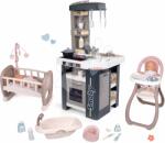 Smoby Set bucătărie și scaun de masă Tefal Studio Kitchen 360° Smoby electronică cu sunete realiste cu leagăn cădiță și oliță pentru păpușă (SM311056-13) Bucatarie copii