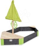EXIT Toys Nisipar din cedru și nava cu cârma Aksent Boat Sandpit Exit Toys catarg cu prelată și spațiu de depozitare volum 200 kg de la 3 ani (ET52053000)