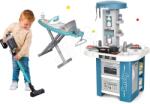 Smoby Set bucătărie cu echipament tehnic Tech Edition Smoby electronică și aspirator Rowenta cu aspirare reală și masă de călcat (SM311049-10) Bucatarie copii