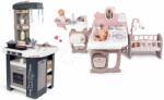 Smoby Set bucătărie și căsuță pentru păpușă Tefal Studio Kitchen 360° Smoby electronică cu sunete realiste bucătărie dormitor și baie (SM311056-14) Bucatarie copii