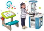 Smoby Set bancă pentru desenat cu magneți Little Pupils Desk Smoby tablă cu două feţe și bucătărie electronică Tech și litere magnetice Alfabet (SM420103-16)