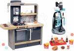 Smoby Set cărucior de curățenie și bucătărie care crește cu copilul Rowenta Trolley Smoby cu sunete, un hot dog cu cartofi prăjiți și un aspirator electronic (SM330319-9)