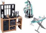 Smoby Set bucătărie modernă Loft Industrial cărucior de curățenie Smoby și aspirator electronic cu masă de călcat (SM312600-6) Bucatarie copii