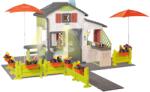 Smoby Căsuță cu o alee cu flori de acces Friends House DeLuxe Life Smoby extensibil și cu două umbrele de soare (SM810250-J) Casuta pentru copii