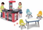Smoby Set bucătărie cu loc de stat jos Tefal Studio XXL Smoby electronică cu sunete magice și 3 scaune KidChair (SM311025-28) Bucatarie copii