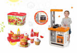 Smoby Set bucătărie de jucărie Bon Appétit Chef Smoby cu frigider şi aparat de cafea şi set hamburger 100% Chef (SM310803-1) Bucatarie copii