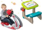 Smoby Set bancă pentru desenat cu magneți Little Pupils Desk Smoby cu tablă cu două fețe și simulator V8 Driver cu sunet și lumină (SM420103-8)