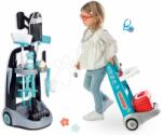 Smoby Set cărucior de curățenie și cărucior medical Rowenta Trolley Smoby electronic cu valiză cu 16 accesorii și aspirator cu sunete (SM330319-3)
