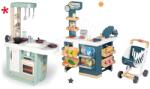 Smoby Set bucătărie cu sunete Cherry Kitchen Green Smoby cu supermarket electronic și cărucior de cumpărături (SM310911-4) Bucatarie copii