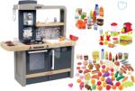 Smoby Set bucătărie electronică cu înălțime reglabilă Tefal Evolutive New Kitchen Smoby și set de 3 electrocasnice cu alimente (SM312308-25) Bucatarie copii