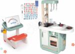 Smoby Set bucătărie și bancă școlară Cherry Kitchen Smoby cu funcții electronice și un set de magneți cu cifre și litere (SM310914-9) Bucatarie copii