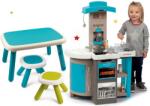 Smoby Set bucătărie pliabilă electronică Tefal Opencook Bubble Smoby roșie cu sunete și bule magice cu masă și două scăunele (SM312203-3) Bucatarie copii