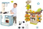 Smoby Set bucătărie cu sunete Bon Appetit Kitchen Grey Smoby și cafenea cu aparat de cafea Espresso (SM310823-4) Bucatarie copii
