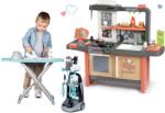 Smoby Set restaurant cu bucătărie electronică Kids Restaurant și masă de călcat Smoby cu fier de călcat și cărucior de curățenie cu aspirator cu sunete (SM312304-6) Bucatarie copii