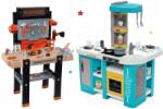 Smoby Set bucătărie de jucărie electronică Tefal Studio 360° XL Bubble Smoby și atelier de lucru Black+Decker cu sunete (SM311045-16) Bucatarie copii