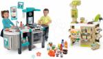 Smoby Set bucătărie electronică și stand Bio magazin alimentar Tefal French Touch Bubble Smoby cu sunete cu dozator de cereale și scaner cu lumină (SM311206-45) Bucatarie copii