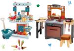 Ecoiffier Set bucătărie cu pizza și înghețată Pizzerie Ecoiffier accesibilă din mai multe părți cu stand de legume Bio și cărucior Organic 100% (ECO1693-2) Bucatarie copii