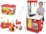 Smoby Set bucătărie de jucărie Cherry Special Smoby cu sunet şi aparat de cafea şi set hamburger 100% Chef (SM310810-7) Bucatarie copii