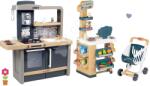 Smoby Set bucătărie electronică cu înălțime reglabilă Tefal Evolutive New Kitchen Smoby și magazin Market cu casă de marcat și scaner cu sunete și lumini (SM312308-13) Bucatarie copii
