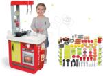 Smoby Set bucătărie electronică Bon Appetit Red&Green Smoby cu sunete şi alimente 100 de bucăţi (SM310810-5) Bucatarie copii