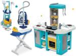 Smoby Set bucătărie de jucărie electronică Tefal Studio 360° XL Bubble Smoby și căruciror de curățenie cu aspirator și masă de călcat (SM311045-30) Bucatarie copii
