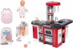 Smoby Set bucătărie și baie cu wc Tefal Studio XXL Smoby electronică cu sunete magice și 32 cm, cu sac de dormit (SM311025-37) Bucatarie copii