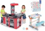 Smoby Set bucătărie și bancă din lemn Tefal Studio XXL Smoby electronică cu bule magice și 80 de accesorii pentru scris și desenat (SM311025-41) Bucatarie copii