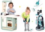 Smoby Set bucătărie de jucărie Cherry Kitchen Smoby cu sunet şi aparat de cafea şi ustensile de curăţenie 3in1 (SM310909-17) Bucatarie copii