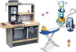 Smoby Set bucătărie electronică cu înălțime reglabilă Tefal Evolutive New Kitchen Smoby și cărucior de curățenie cu masă de călcat și fier de călcat (SM312308-21) Bucatarie copii