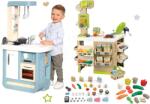 Smoby Set bucătărie cu sunete Bon Appetit Kitchen Grey Smoby cu supermarket Fresh Market și alimente bio (SM310823-5) Bucatarie copii