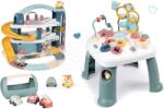 Smoby Set măsuță didactică cu garaj 3 niveluri cu lift Smoby Little Activity Table o valiză pentru unelte cu mașinuțe (SM140303-6)