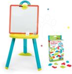 Smoby Tablă cu două fețe Activity Plastic Board Smoby 2în1 magnetică cu carioci și cretă 7 accesorii și litere magnetice 72 buc (SM410623-1)