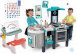Smoby Set bucătărie electronică Tefal French Touch Bubble Smoby turcoaz cu barbotare magică și bancă şcolară cu spaţiu de depozitare (SM311206-11R) Bucatarie copii