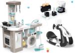 Smoby Set bucătărie electronică cu mașină de spălat și masă de călcat Tefal Cleaning Kitchen 360° Smoby și simulator electronic universul cu set pentru micul dejun cu toaster (SM311050-20) Bucatarie copii
