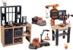 Smoby Set bucătărie modernă Loft Industrial și atelier de lucru cu macara Smoby și camion cu valiză de lucru (SM312600-15) Bucatarie copii