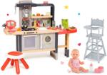 Smoby Restaurant cu bucătărie electronică Chef Corner Restaurant Smoby cu scăunel de masă și păpușă care face pipi (SM312303-44) Bucatarie copii
