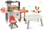 Smoby Set restaurant cu bucătărie electronică Chef Corner Restaurant Smoby și înghețată și măsuță verde cu scăunel roșu (SM312303-17) Bucatarie copii