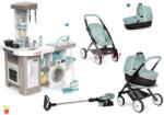 Smoby Set bucătărie electronică cu mașină de spălat și masă de călcat Tefal Cleaning Kitchen 360° Smoby și cărucior combinație triplă Maxi Cosi cu aspirator electronic (SM311050-7) Bucatarie copii